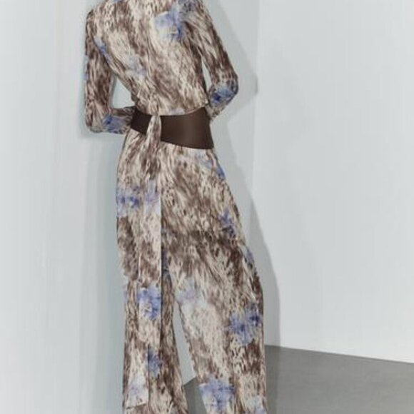 ZARA Printed tulle crossover top SIZE M 5039/137/049 - Picture 5 of 8